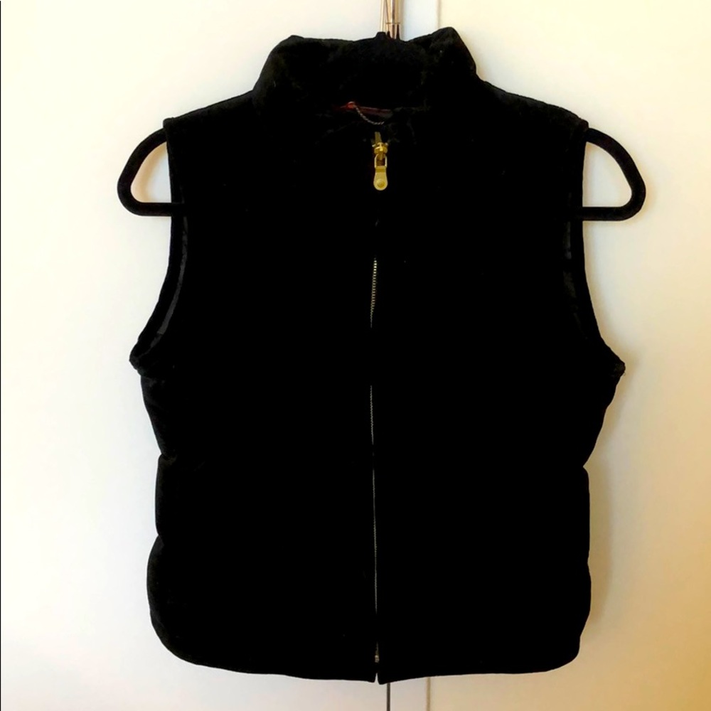 BR black velvet down vest